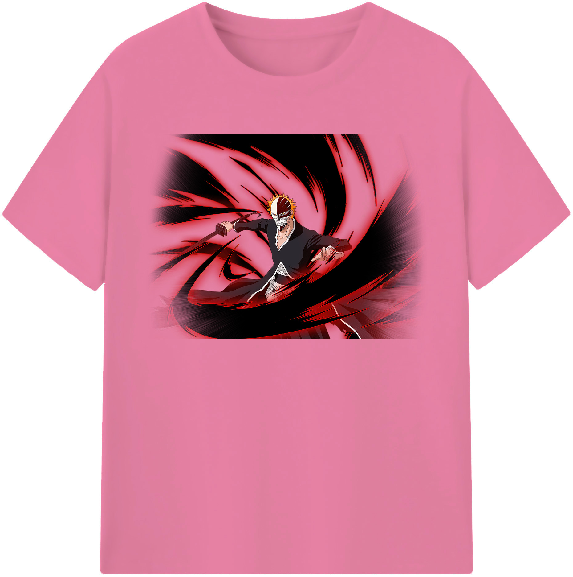 （画像用） ブリーチ 黒崎一護（くろさき いちご）BLEACH Kurosaki Ichigo 綿100％半袖Tシャツ（フロントプリント）